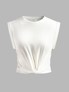 Commense Cotton Knotted T-Shirt NWT SMALL WHT